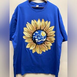 4 for $25 🌻 Art Lover Graphic Tee – Starry Night Sunflower Design 🌻  4X